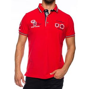 CARISMA Polo à manches courtes pour homme 100 % coton • Polo pour homme avec broderie • T-shirt coupe droite agréable pour le bureau et les loisirs., rouge, M (carismaseller, neuf)