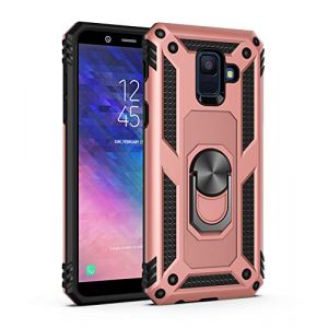 BestST Coque Samsung Galaxy A6 2018, avec Anneau Support, Coque Etui Housse Galaxy A6 2018 Antichoc Militaire [Tough Armor] Heavy Duty Shock Proof Protective Housse pour Galaxy A6 2018- Rose Or (BestST, neuf)