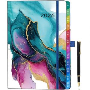 Organiseur semainier vertical A5 2026 &ndash; Agenda semaine &agrave; voir avec onglets color&eacute;s, vue mensuelle et hebdomadaire, stylo et accessoires &ndash; Planificateur dat&eacute; Janv.&ndash;D&eacute;c. pour bureau, &eacute;cole, maison (ZT BenYu, neuf)