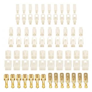 HUAZIZ 240Pièces Connecteur Electrique 6.3 mm Pas 2/3/4 Broches Mâle Femelle Terminal Plug, 6.3mm Connecteur de Fil Électrique, Sertir Cosse Assortiment kit pour Moto, Vélo, Voiture, Bateau (HUAYUE-EU, neuf)