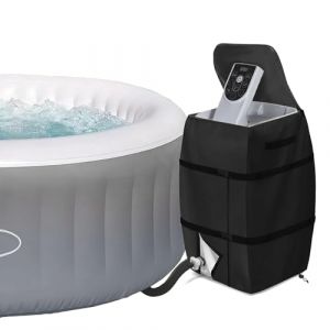 Housse de Pompe de Chauffage,Couvercle de Pompe de Chauffage de Spa, Pompe de Chauffage de Spa,Housse de Spa Ajustable et Pliable avec Cordon et Boucle,Abri Pompe Piscine (HUIKUANGEU, neuf)