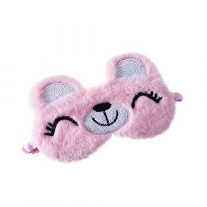 SEWOART Masque Pour Les Yeux Occultant Ours Masque De Nuit Masque Pour Les Yeux Pour Dormir Couvercle Des Yeux à Pression Masque De Sommeil Pour Enfants Bandeau De Sommeil Peluche Rose (Si Peihong, neuf)