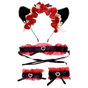 Serre Tete Oreille De Chat Adulte 3 Pièces Bandeau Oreille De Chat Avec Cloche Bracelet Accessoires Cheveux De Déguisement Pour Femmes Filles Fête Halloween Anniversaire Cosplay Jeu De Rôle (fanlibin, neuf)