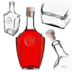 KADAX Bouteille en verre de 500 ml avec bouchon - Bouteille vide &agrave; remplir - Bouteille &agrave; liqueur en verre - Bouteille &agrave; liqueur pour liqueur, huile et vinaigre (KADAX, neuf)
