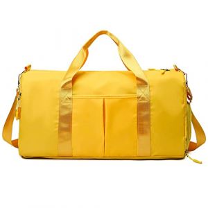 Hixingo 45L Sac de Sport - Femmes et Hommes Sac de Voyage Pliable Garcon Grand avec Compartiment de Chaussures et Poche Humide pour Sac de Gym, Fitness (45L,Jaune) (Hixin, neuf)