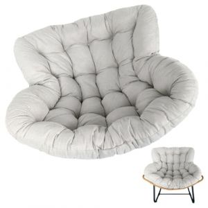 Fauteuil &agrave; Bascule Papasan avec Coussin rembourr&eacute;, Chaise Longue en rotin et Osier, Coussin de Chaise Suspendu Doux pour ext&eacute;rieur et int&eacute;rieur, Coussin de Chaise Suspendu, Beige, 125 x 115 (YD BIE LI DIAN, neuf)