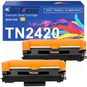 TN2420 TN-2420 Noir Compatible avec Toner Brother HL-L2350dw HL-L2350dw HL-L2370dn HL-L2375dw HL-L2310d MFC-L2710dw MFC-L2710dn MFC-L2750dw MFC-L2730dw DCP-L2530dw DCP-L2510d DCP-L2550dn 2-Pack (Tito Express, neuf)