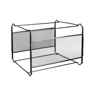 Boite Dossier Suspendu - Boîte D'Fichier En Métal Maillé Boîte Rangement Support Pliable Fichier Suspendu Pour Bureau Et Maison, Format A4-Contenir 40 Dossiers Suspendus Fournitures De Bureau (lanyunr, neuf)