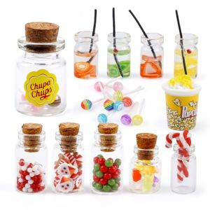 Lot de 11 accessoires miniatures pour maison de poupée - Accessoires de lutin miniatures - Nourriture et boissons miniatures - Bonbons miniatures - Accessoires de cuisine - Accessoires de lutin pour (JINGMINGHE, neuf)