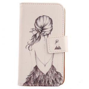 Lankashi Housse Case PU Cuir Cover Flip Etui Coque Protection Skin pour Doro 8080 / Doro 8062 5.7" (Back Girl Design) (lankashi-uk, neuf)