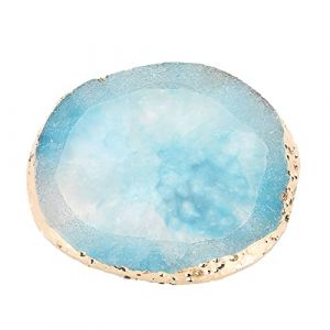 Palette de mélange de couleurs de vernis à ongles en résine, palette de mélange de couleurs de vernis gel, outil de mélange de couleurs de bord en or rose Crystal Art, outil de (Blue) (SHenT, neuf)