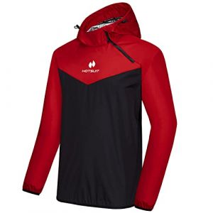 HOTSUIT Costume Sauna Hommes Pantalon Veste Perte de Poids Séance de Gym Sweat Suits Vêtements de Sudation Combinaison Sudation Survêtement Sauna Rouge-2XL (HOTSUIT, neuf)