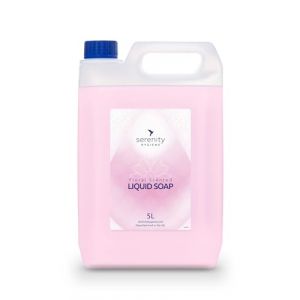 Savon liquide premium pour les mains, 5 litres, formule douce pour la propreté et l'hygiène, doux pour la peau. Parfum floral. (Serenity Hygiene, neuf)