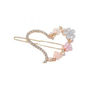 Pince à cheveux tendance élégante en forme de fleur de cristal, accessoire de boucle grenouille tendance pour cheveux, frange latérale (ChiMuShi, neuf)