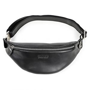 VARLIVOO Vintage Sac Banane en Cuir Véritable Homme Sac de Poitrine Sling Bag Sacoche Banane Pochette Telephone Portable pour Voyage Randonnée Cyclisme Noir (MoskviWeb OÜ, neuf)