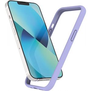 K TOMOTO Coque Bumper Compatible iPhone 13 Mini (5,4 Pouces), Coque Bumper en Silicone Liquide [Absorption des Chocs] [Toucher Soyeux et Doux ] Cadre Bumper Case, Violet p&acirc;le (K TOMOTO&reg;  FR, neuf)
