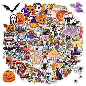 MORAINJAY Autocollant 100 Pcs Halloween Couleurs Stickers, Imperméable Vinyle Autocollant pour Telephone Ordinateur Portable MacBook Scrapbooking Bouteille Guitare Tasse Skateboard Journal (Salty-Doggie, neuf)