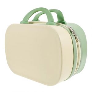 Angoily Trousse de Maquillage Portable 14 Pouces en Cuir Rigide Bicolore Jaune et Vert Organisateur Imperm&eacute;able Multifonction Valise L&eacute;g&egrave;re pour Voyage et Rangement Cosm&eacute;tique (Ceoning, neuf)