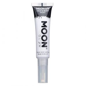 Peinture n&eacute;on UV visage et corps avec pinceau de Moon Glow - 15ml - Blanc (NeonBeauty, neuf)