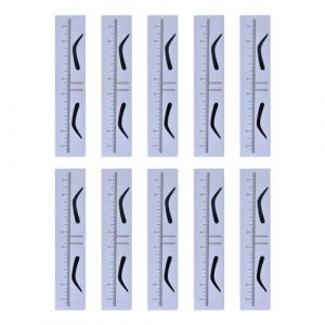 Lot de 10 règles de mesure professionnelles pour sourcils - Outil de mesure de la position des sourcils équilibrée - Pochoir de mesure de maquillage - Accessoire universel (BAIdangf, neuf)