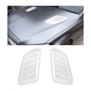 Adunsiaoto 1 Paire Couvercle Voiture Décoratif Air flux Admission Capot, Couverture D'évent Capot de Prise D'air Décoratif de Voiture, Voiture ABS Débit d'air Admission Scoop Capot(Blanc) (dunsiaoto, neuf)