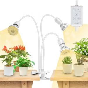 SANSI Lampe LED pour plantes d'int&eacute;rieur 450 W spectre complet 3 col de cygne minuterie 4/8/12 h PPFD &eacute;lev&eacute; remplacement d'ampoule &agrave; vie blanc (ISC Lighting Direct, neuf)