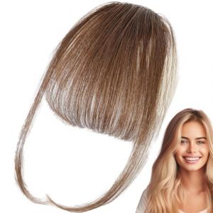 Clip sur frange - Clip pour frange | Pinces &agrave; cheveux &ndash; Postiche fin et d&eacute;licat avec rideau &agrave; pompons, perruque ultra fine invisible &agrave; d'air pour un usage quotidien, cheveux humains, nouv (butey, neuf)