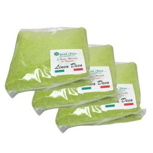 SEAT FLOR SRL Sable coloré, sable pour décoration vases 0,5 mm sac de 3 kg (25 couleurs disponibles) (vert pomme) (DECOMadeInItaly, neuf)