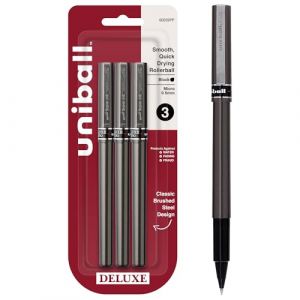 uni-ball Deluxe Micro Point Roller Ball Pens, Black, 3 (60029PP) by Uni-Ball (BETTY ST CO, neuf)