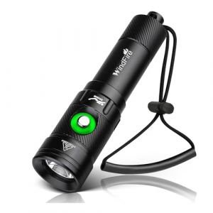 WINDFIRE Lampe de plong&eacute;e, 5000 Lumens Torche de Plong&eacute;e, Lampe Plongee sous-Marine Rechargeable, &Eacute;tanche IPX8, 4 modes, Lampe de Poche avec Indicateur de Puissance pour la plong&eacute;e de nuit (yunchengshiyanhuquyahuidianzishangwuyouxiangongsi, neuf)