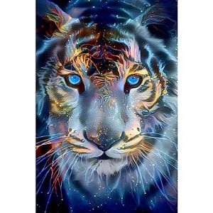 NAIMOER Tigre Peinture Diamant Adulte, Diamond Painting Tigre Complet, Diamant Painting Animaux Kit Enfants Diamant Strass Point de Croix Cristal Painting pour Murale D&eacute;cor 30x40cm (NAIMOER, neuf)