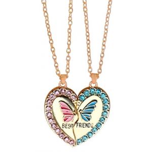 FUGLUS 2 pi&egrave;ces colliers pour femme, collier d'amiti&eacute;, cadeaux de meilleure amie, cadeaux pour petite amie, collier papillon, collier de meilleure amie pour filles (BOOKING PRICELESS, neuf)