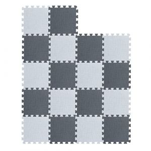 18 pi&egrave;ces Tapis de Jeu en Mousse avec Bordure, Carreaux de Sol en Mousse embo&icirc;tables pour Enfants, Tapis de Sol en Mousse Puzzle pour b&eacute;b&eacute;, Tapis d'exercice (Hechheu, neuf)