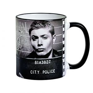 Elbenwald Supernatural Tasse Sam & Dean Winchester en prison-impression allong&eacute;e 320 ml de c&eacute;ramique noir (Elbenwald, neuf)