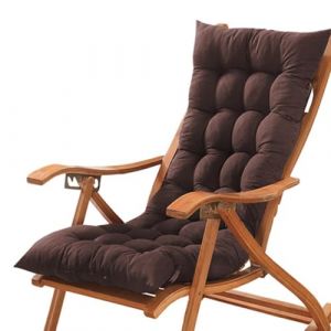 Coussin de chaise de bureau &eacute;pais &agrave; dossier bas avec attaches - Coussin de chaise avec dossier pour maison, jardin, chaises longues et fauteuil inclinable - 40 x 40 cm - Caf&eacute; (GGoty, neuf)