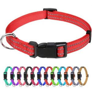 TagME Collier pour Chien, Collier en Nylon Réfléchissant Réglable Classique Convient pour Chiot et Chat, Rouge, 1.0cm Largeur (TagMe, neuf)