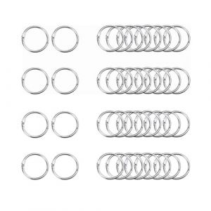Anneaux de Livre,40 PCS Anneaux de Reliure M&eacute;talliques Anneaux Articul&eacute;s 30mm Anneaux pour Connexion de Feuilles Anneaux de Classeur pour Documents Scrapbook Album Artisanat (Byezhou, neuf)