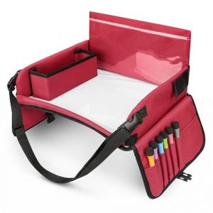 YOOFAN Plateau de Voyage Enfant Voiture - Plateau de Dessin et de Jeu Polyvalent avec Fen&ecirc;tre pour iPad, 6 Stylos de Couleur, Carton Amovible et 4 Poches pour Livres et plus (Iberlle FR Store, neuf)
