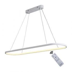 Suspension LED Ovale Lampes de Bureau de Table à Manger, Lampe à Suspension LED Plafonnier Dimmable avec Télécommande, Lustre Filaire Design Anneau Moderne Hauteur Réglable Suspension Lumière (VanMe, neuf)
