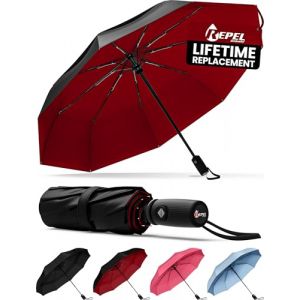 Repel Umbrella Parapluie Pliant Résistant au Vent - Ouverture Automatique Facile - Parapluie Compact et Durable, Armature en Fibre de Verre Solide, Dôme Imperméable – Tient dans un Sac à dos ou à Main (Upper Echelon Products UK, neuf)