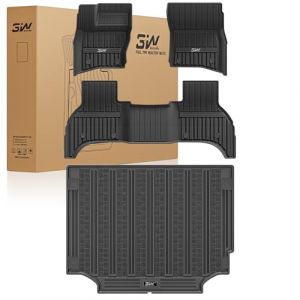 3W Tapis de Sol Tapis de Coffre Voiture Compatible avec Defender 110 L663 2020-2025 2026 5 Places,TPE Tapis Voiture Protection Chiens sur Mesure pour Range Rover,Antid&eacute;rapant Accessoire Auto (Sunshine-City, neuf)