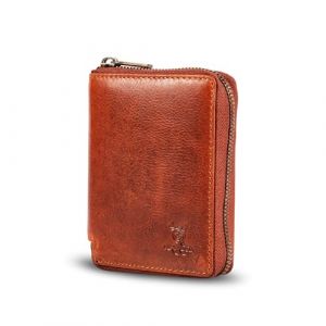 MATADOR Portefeuille Homme Femme Cuir Véritable avec Fermeture Eclair YKK en Métal | Portefeuille Zippé Grand Format avec Protection RFID certifiée TÜV et Boîte Cadeau | Porte Monnaie Vintage Marron (MATADOR LEDER "The German Brand", neuf)