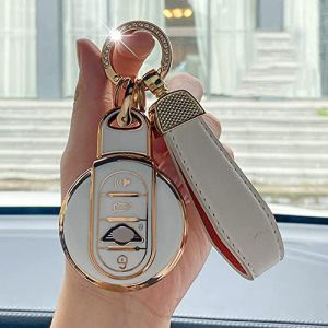 ontto Coque de Protection pour cl&eacute; de Voiture BMW Mini Cooper S One Clubman Countryman F54 F55 F56 F57 F60 Accessoires T&eacute;l&eacute;commande Porte-cl&eacute;s TPU &Eacute;tui &agrave; cl&eacute;s Blanc R (Ontto, neuf)