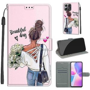 SIENIANLINE Coque pour Honor X8 4G, Coque Honor X30i,Etui Protection Housse Premium en Cuir de Portefeuille en Cuir Fermeture Magn&eacute;tique Flip Case pour Honor X8 4G / Honor X30i / Honor Play 6T Pro (DIKAS, neuf)