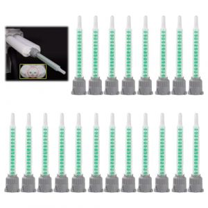 20 Pi&egrave;ces Colle Epoxy Bi-composant 1:1 Buse de M&eacute;lange Statique Tube De M&eacute;lange &Eacute;poxy M&eacute;langeur Statique Pour Pistolet &agrave; Colle Plastique Pistolet Bi-Composant pour M&eacute;tal Bois Ma&ccedil;onnerie (JR-Kong, neuf)