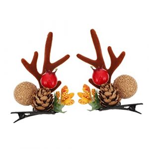 Didiseaon 2 Pièces Pinces à Cheveux De Noël Cerceau De Cheveux De Noël Bandeau En Bois De Cerf Adulte Pinces à Cheveux En Bois De Cerf Épingles à Cheveux En Bois De Cerf Ramure Chien Résine (Merkowski, neuf)