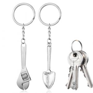 EORPAVU Porte-clés femme, Porte-clés à outils réglable, 2 pièces, pendentif d'outil mignon, Mini porte-clés Cool, accessoires pour hommes et femmes (argent) (HE CHANGYUAN, neuf)