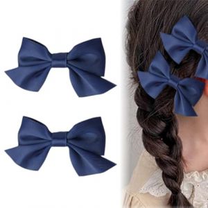 1 Paire Pinces &agrave; Cheveux, Bleu Fonc&eacute; N&oelig;ud, Pinces &agrave; Cheveux Antid&eacute;rapantes, Accessoires pour Cheveux mode Filles Accessoires Cheveux Fille No&euml;l Mariage (Bleu Fonc&eacute;) (Newbilty OU, neuf)