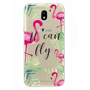NOVAGO Compatible avec Samsung Galaxy J5 2017 (J530) Coque en Gel Souple et r&eacute;sistant Anti Choc avec Impression de qualit&eacute; (x1, Flamant Rose 2) (NOVAGO-Vendeur PRO fran&ccedil;ais, neuf)