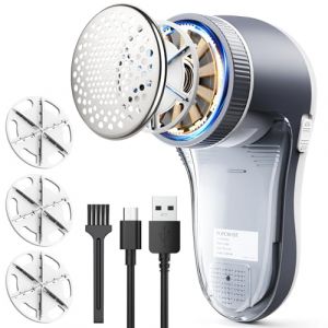 POPCHOSE Rasoir Anti Bouloche - D&eacute;boulocheur Rechargeable pour enlever Les Peluches sur V&ecirc;tement & Meuble, 3 Lames, Id&eacute;al V&ecirc;tements Canap&eacute;s Couvertures Rideaux (EU UOBIS, neuf)